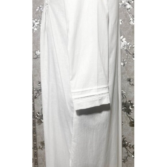SoieRose 100% White Cotton Lace Trim Victorian Nightgown - SR-1025 - Picture 5 of 8